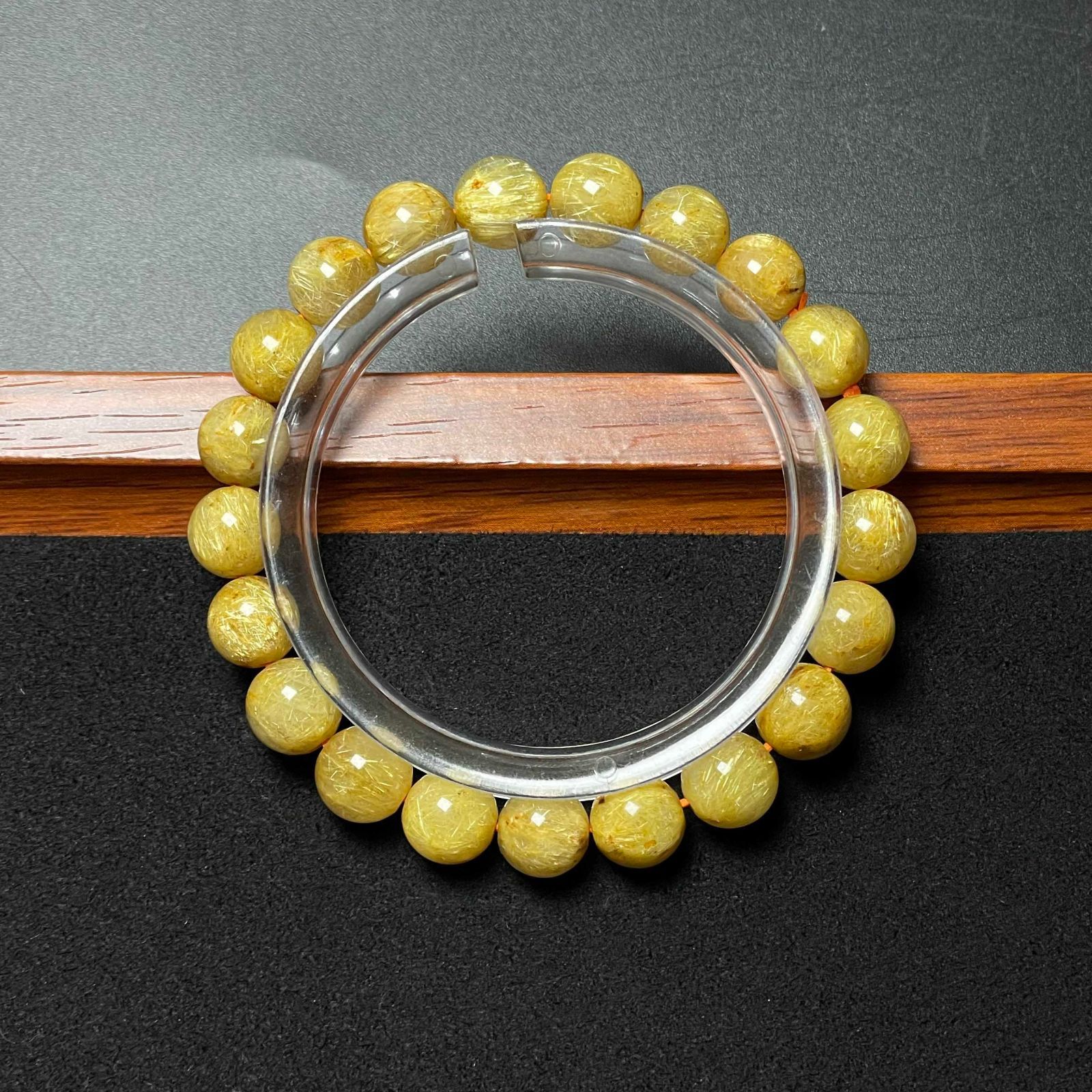 レア EU製★極!極満針ルチルクォーツ★ブレスレット パワーストーン 天然石 綺麗 金運 お守り プレゼント1 11.2-11.8mm ZB9240