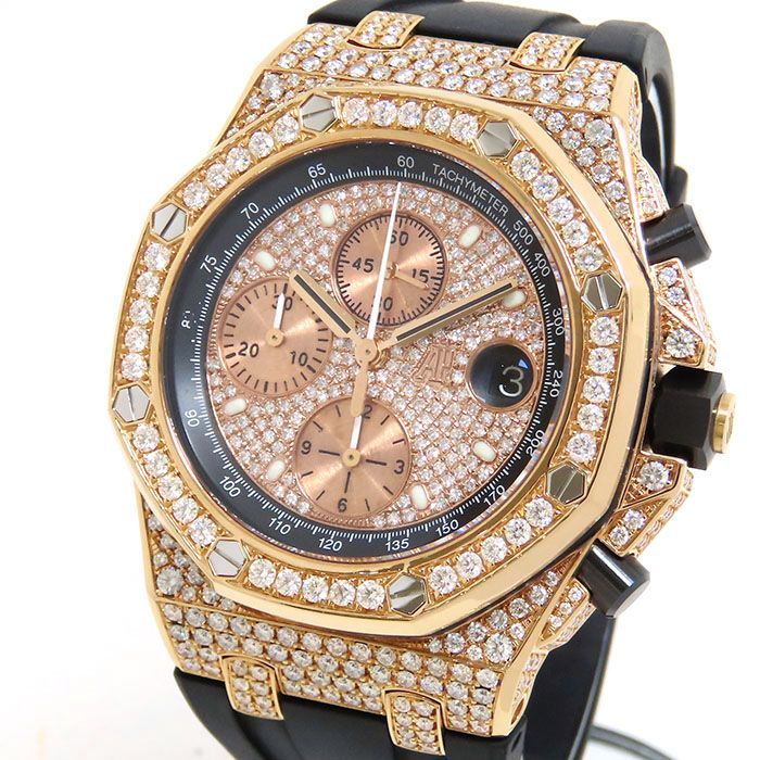 ハイクオリティ 1ストーン 三つ葉ピアス ピンクゴールドカラー