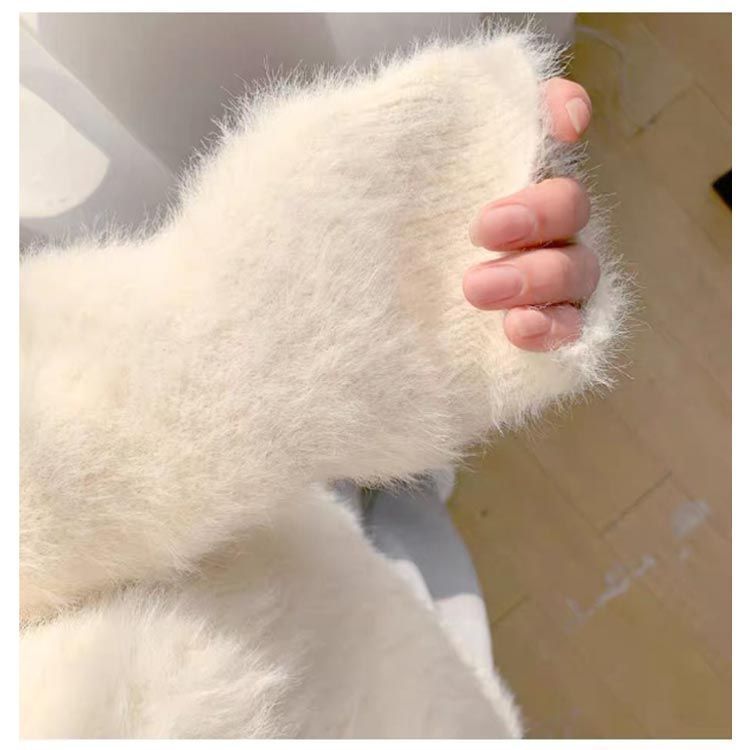  シャギー ニット セーター プルオーバー レディース 秋冬 シャギーニット トップス 長袖 Vネック ふわふわ モコモコ ニットトップス ゆったり ボリュームスリーブ パフ袖 もちもち チクチクしない erika 7220 半袖 カーディガン ボレロ アンサンブル