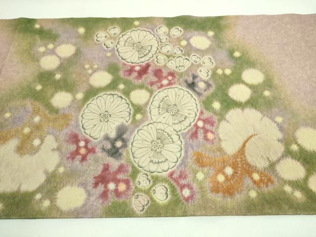 平和屋本店□最高級 初代 久保田一竹 幻の辻が花 太鼓柄袋帯 薫 金通し