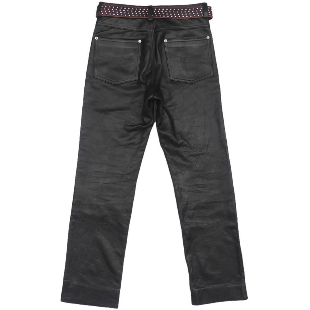 レザーパンツ バイク 本革 メンズ 黒 W31 革パンツ 本皮ロックHN1617 レザーパンツ バイク 本革 メンズ 黒 W31 革パンツ 本皮ロックHN1617