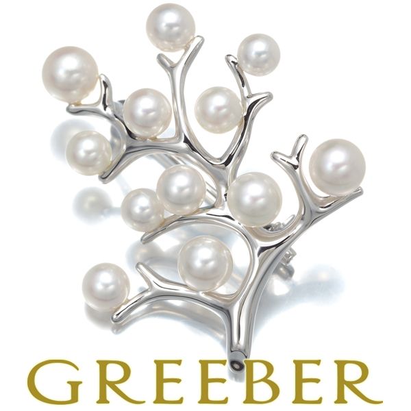 MIKIMOTO✨️ ミキモト 幸福の木 silver パール L ブローチ 極美品 Mikimoto ミキモト パール ブローチ 幸福の木 銀製