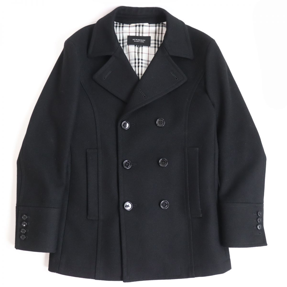 BURBERRY BLACK LABEL ブラック ピーコート M 良品◇BURBERRY BLACK