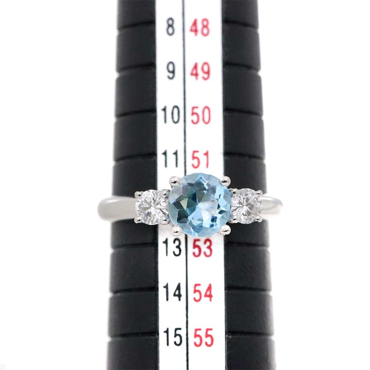 ティファニー TIFFANY&Co. 12号 リング アクアマリン ダイヤ Pt プラチナ 指輪 Aquamarine Ring 90248164