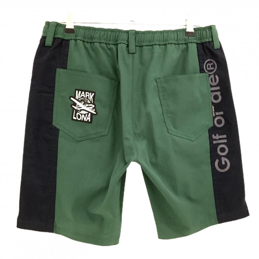 新品】マークアンドロナ ハーフパンツ グリーン×ネイビー サイド 新品】マークアンドロナ ハーフパンツ グリーン×ネイビー サイド