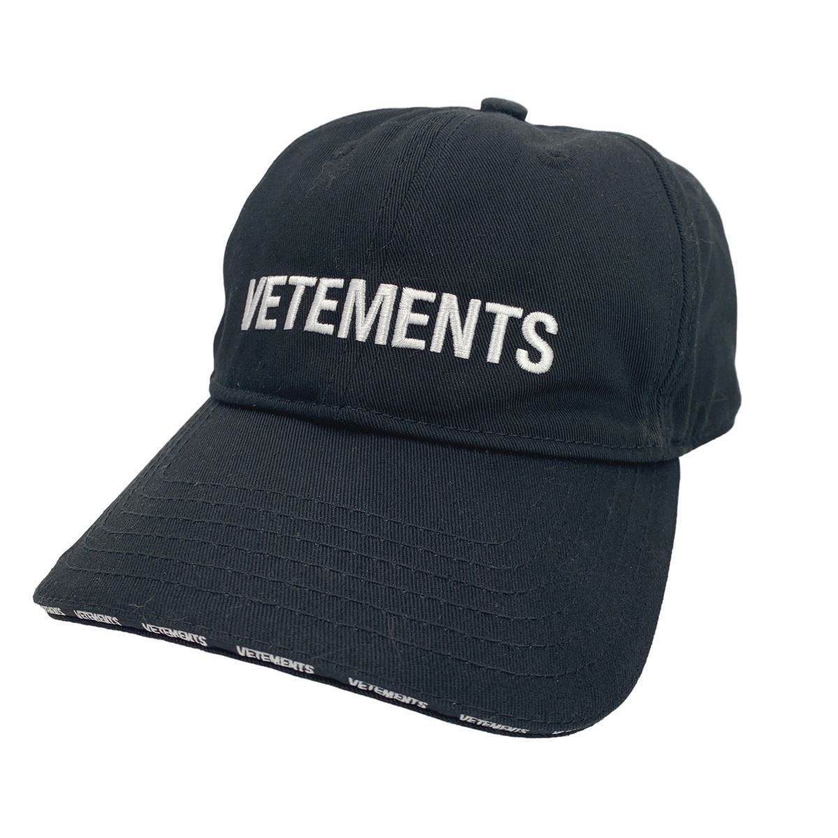 中古】ヴェトモン vetements キャップ ロゴキャップ BK ブラック