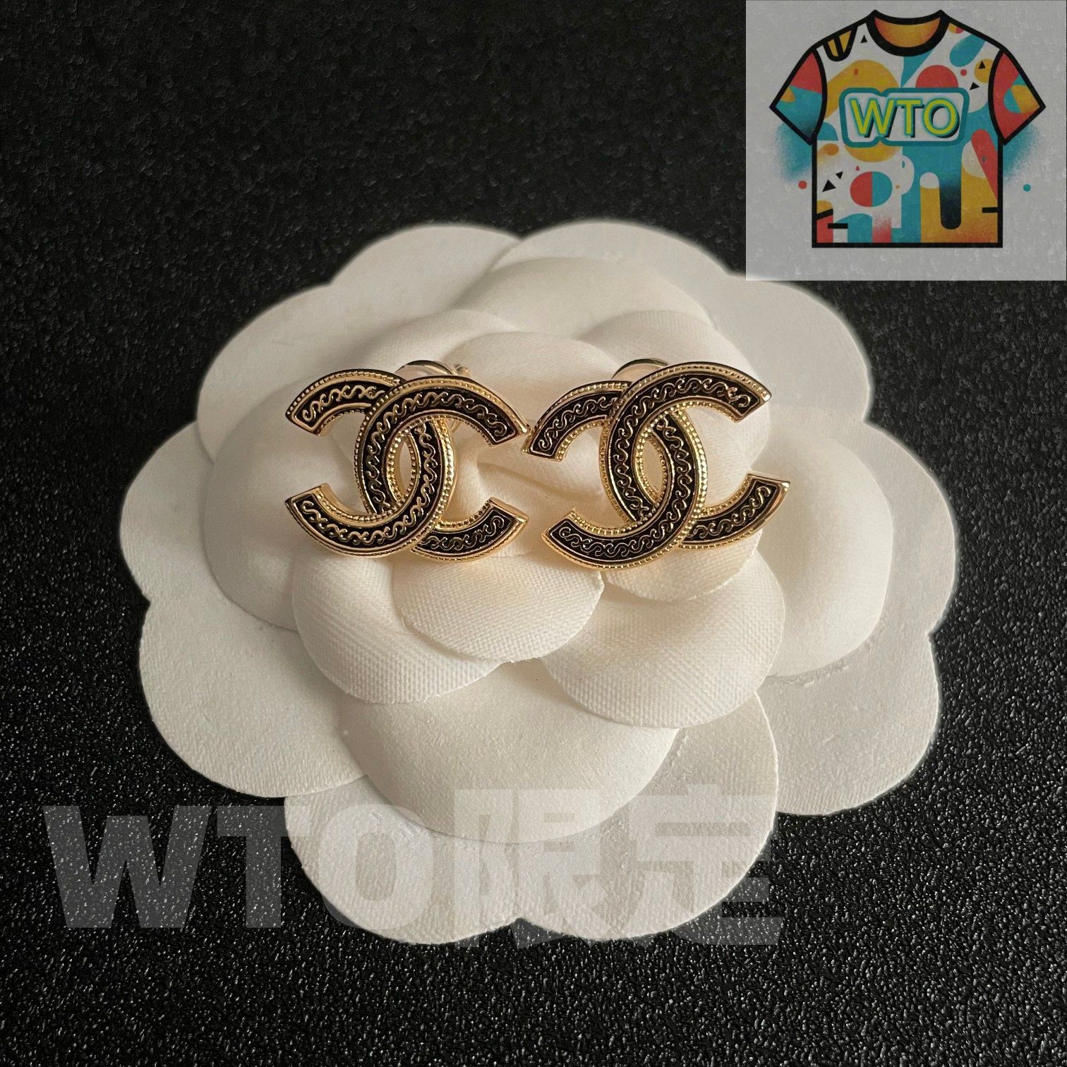 今日WTO】Chanel ヴィンテージ アルファベットピアス 送料無料