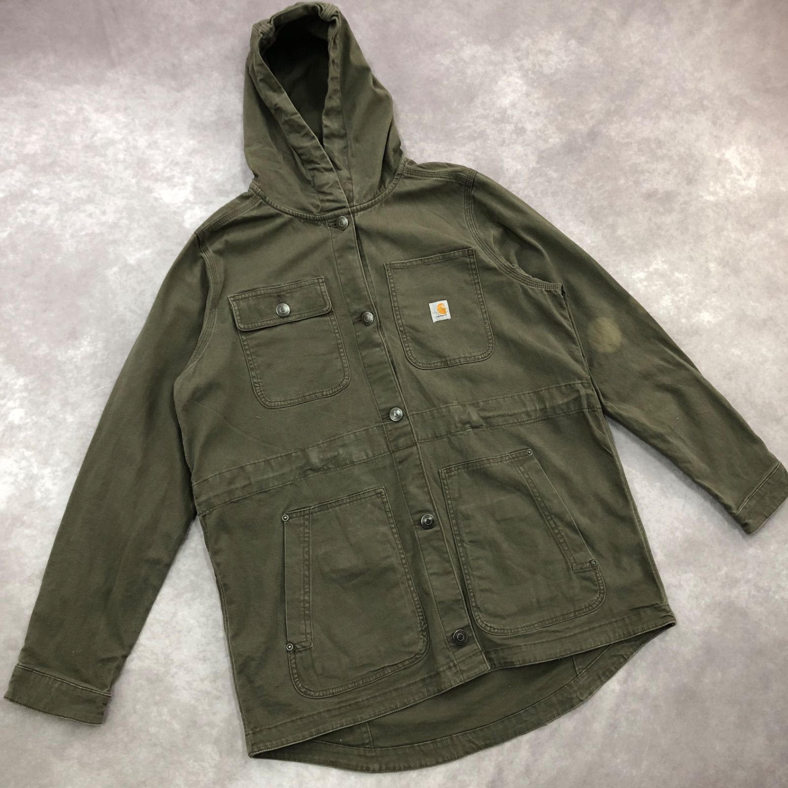 カーハート☆Carhartt ワンポイントロゴ ミリタリージャケット L 古着-