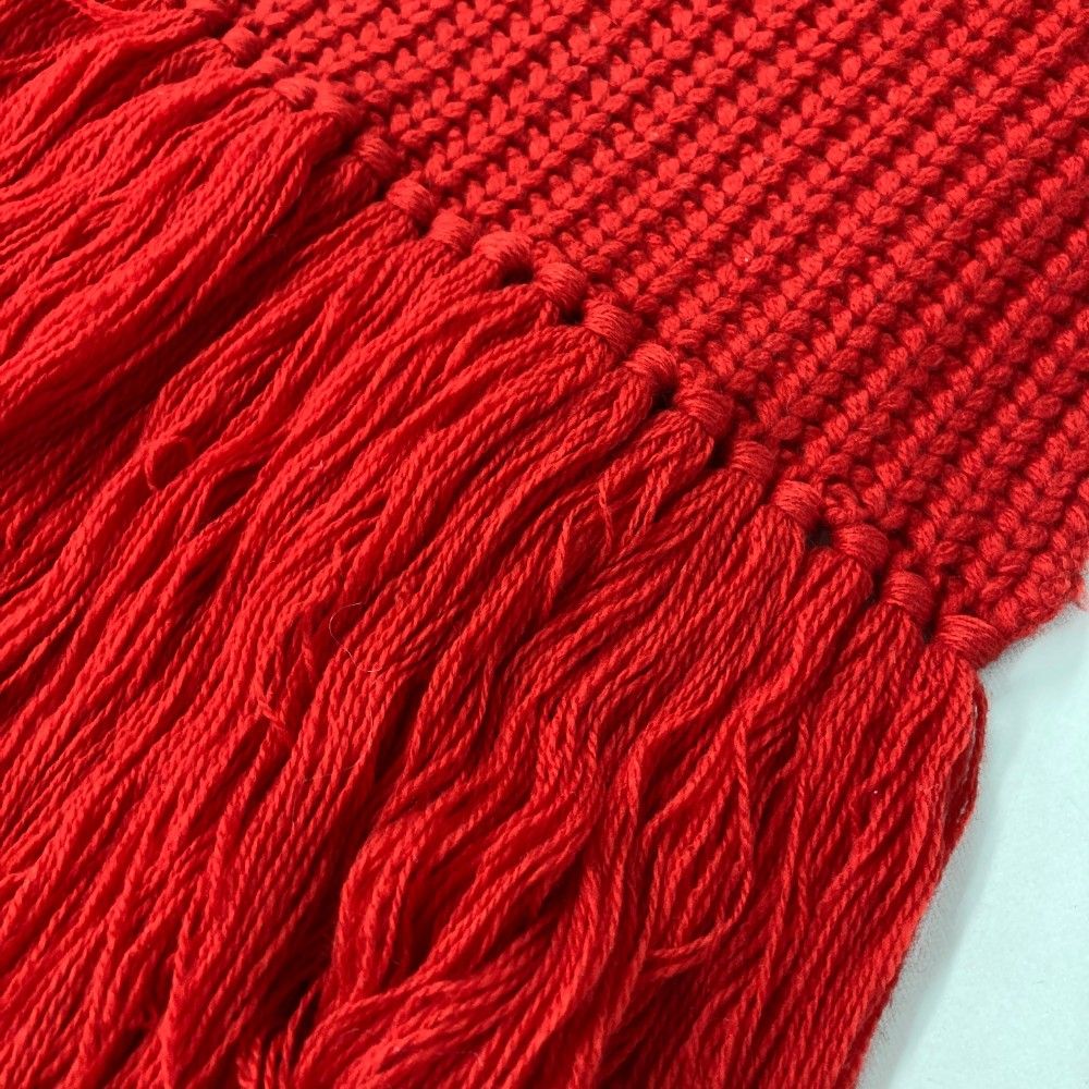 HYKE ハイク ニットベスト フリンジ レッド系 [240101343686