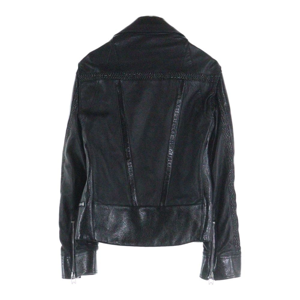 【異素材切替・美品】バレンシアガ 羊革×牛革 レザーダブルライダースジャケット 異素材切替・美品】バレンシアガ 羊革×牛革 レザーダブルライダース