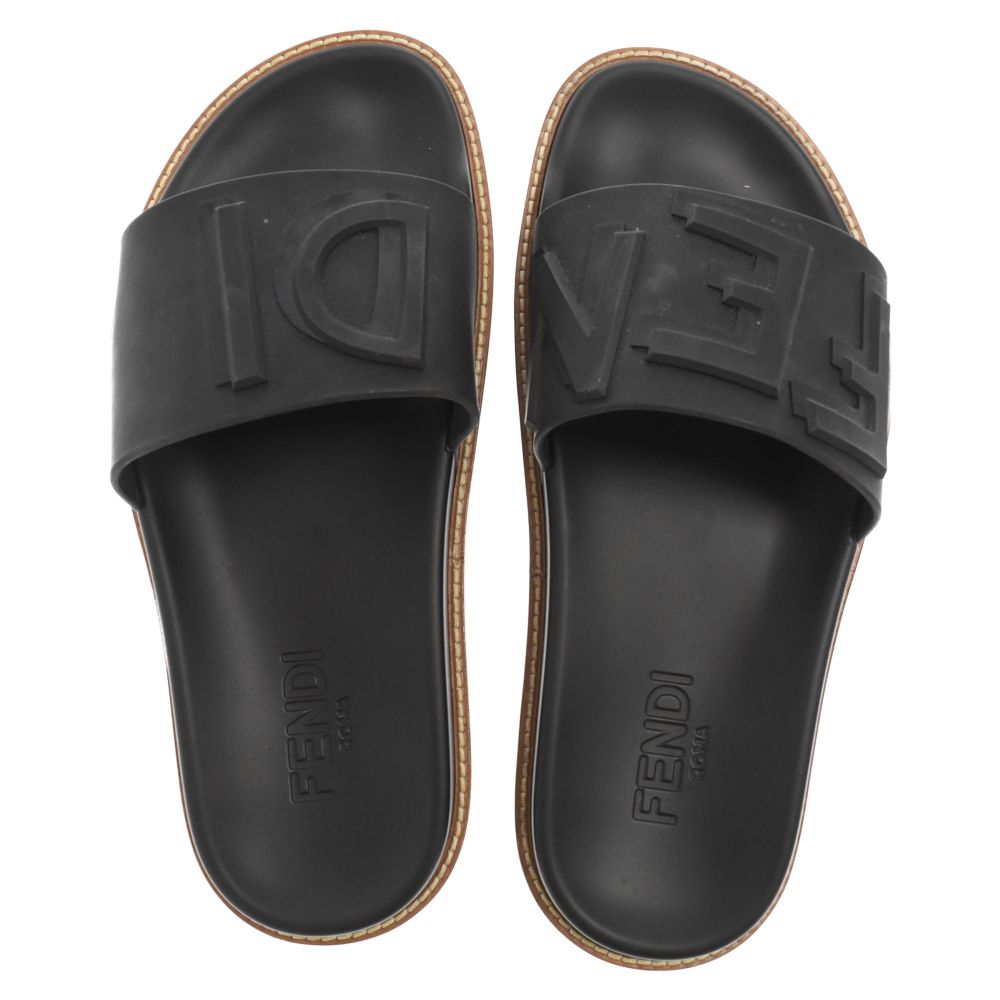 FENDI フェンディ　シャワーサンダル　ブラック　ラバー　シャークソール FENDI フェンディ シャワーサンダル ブラック ラバー シャークソール
