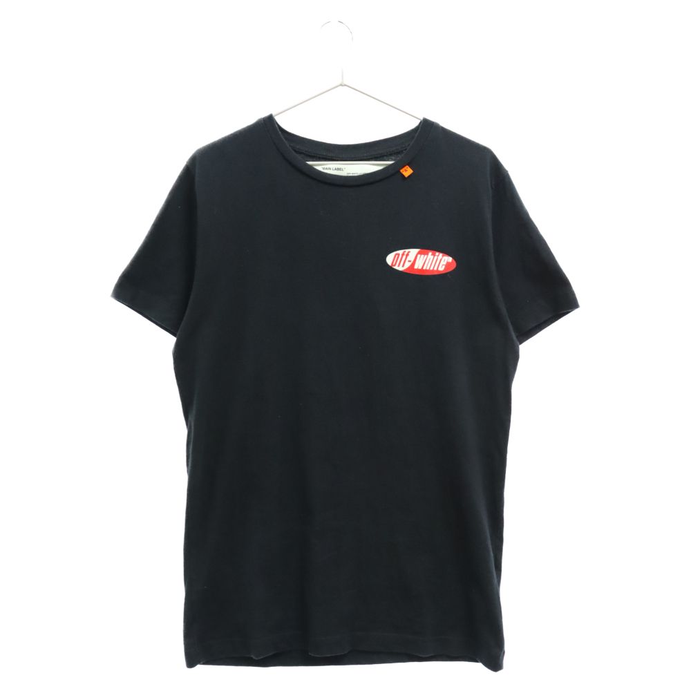 OFF-WHITE (オフホワイト) 19SS SPLIT LOGO S/S SLIM TEE スプリットロゴプリント半袖Tシャツ  クルーネックカットソー ブラック OMAA027S19185006 - メルカリ