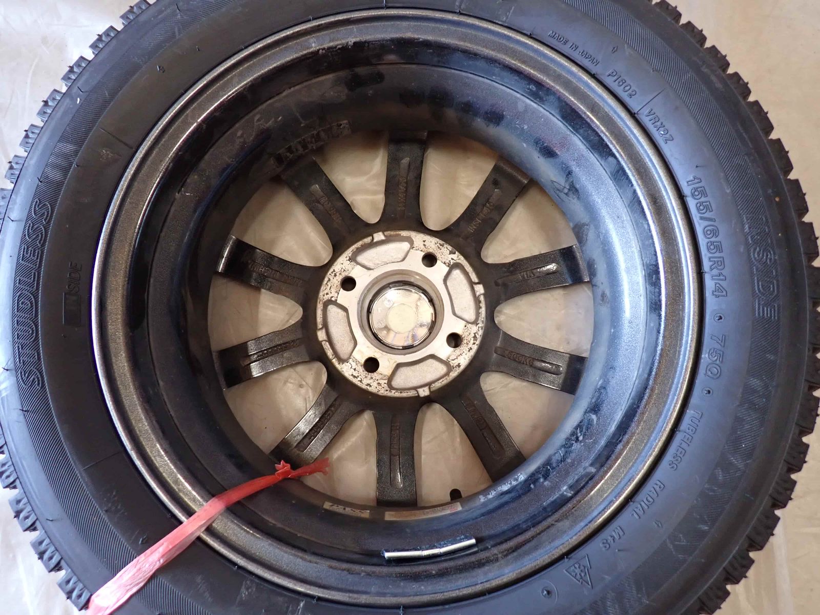 冬 製 4本SET 会社宛 155 65R14×4.5J 75Q ブリヂストン ブリザック VRX2 アルミ N-BOX デイズ サクラ タント NO D6177 TRITUETUBI_COM