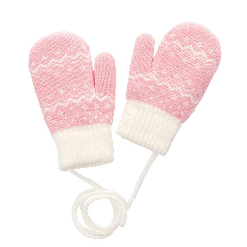 【特価商品】通学 通園 おでかけ 雪遊び 2-4歳 女の子 男の子 出産祝い 裏起毛 厚手 防寒 紐付き キッズ グローブ ミトン手袋 子供用 手袋 [eigenn]