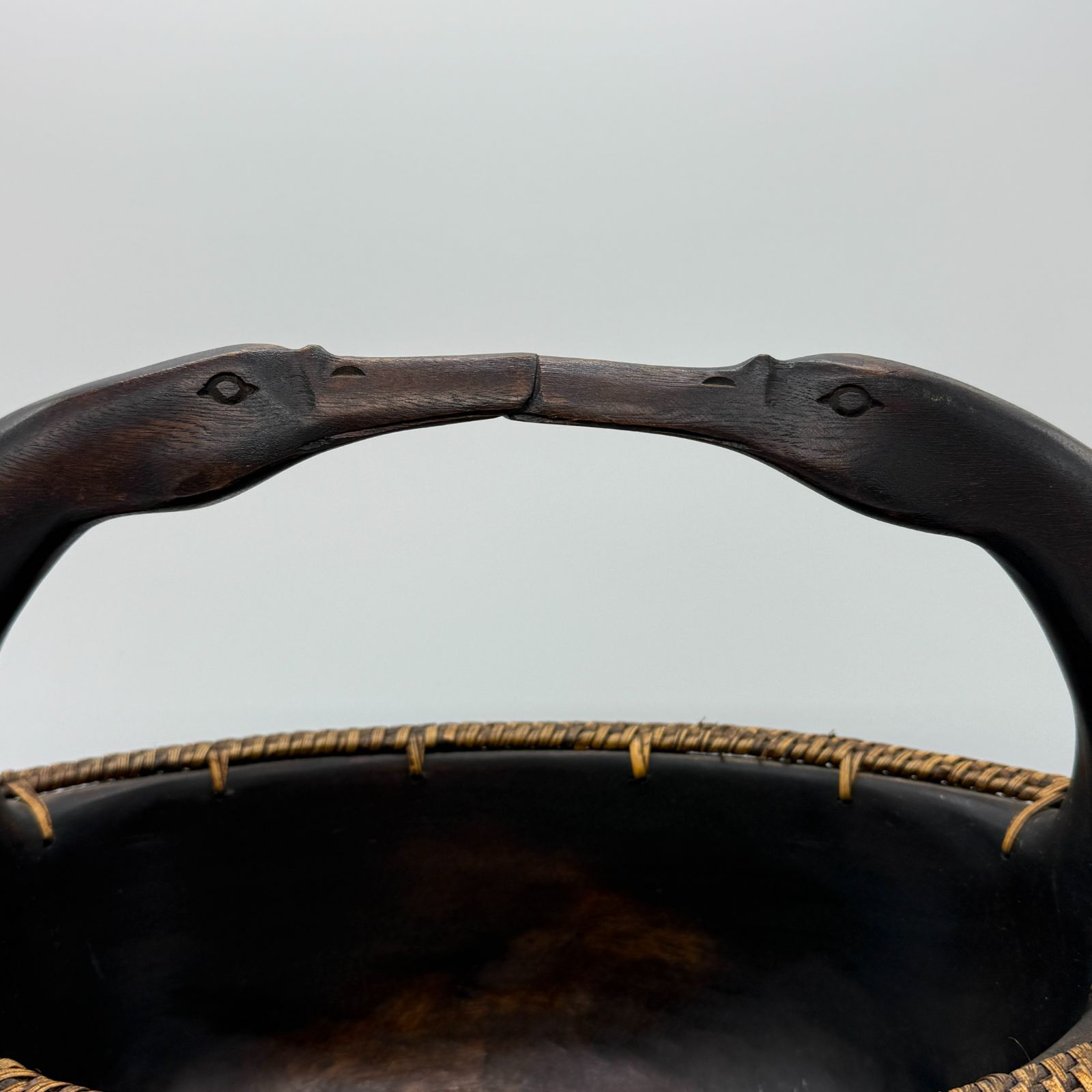 希少品】木製バスケット 鳥型 インテリア 鉢 カゴ 雑貨 ウッド 木彫り