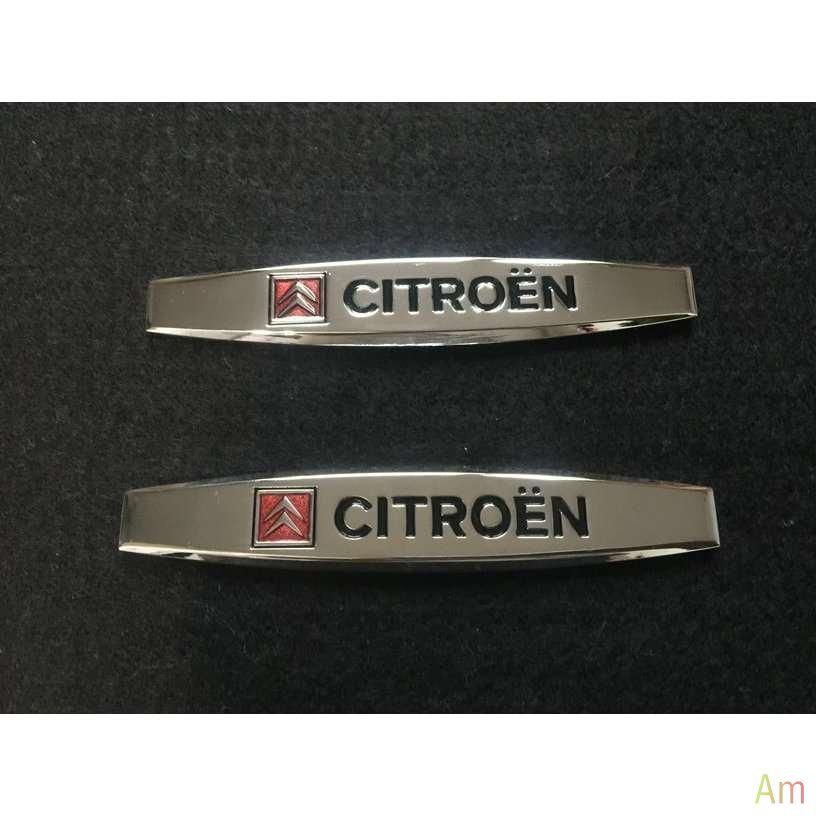 021☆Citroen シトロエン用☆2枚セット カーステッカー シルバー エンブレム プレート 金属製 フェンダーバッジ シール 強粘着力 -  メルカリ