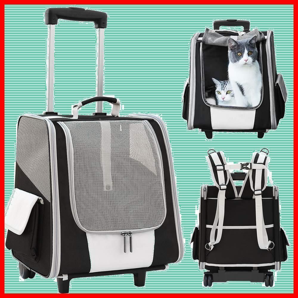 犬猫用ペットキャリーバッグ リュック 4in1多機能 ペットキャリーカート キャスター付き 犬キャリーバッグ 猫きゃりーバッグ リュック 手提げ 犬猫用ペットキャリーバッグ リュック 4in1多機能 ペットキャリー