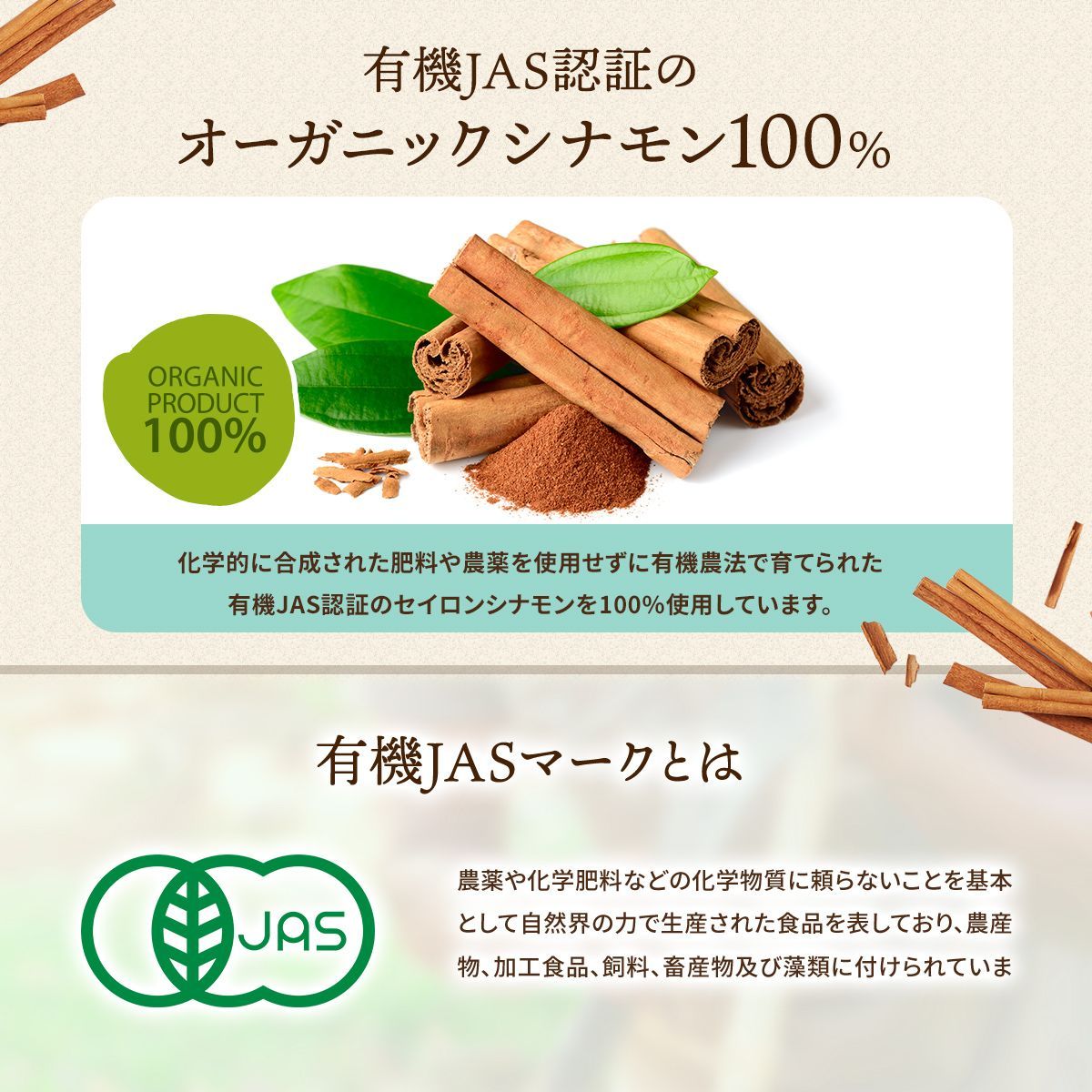 セイロンシナモンパウダー 粉末100g (無添加無農薬)シナモンパウダー