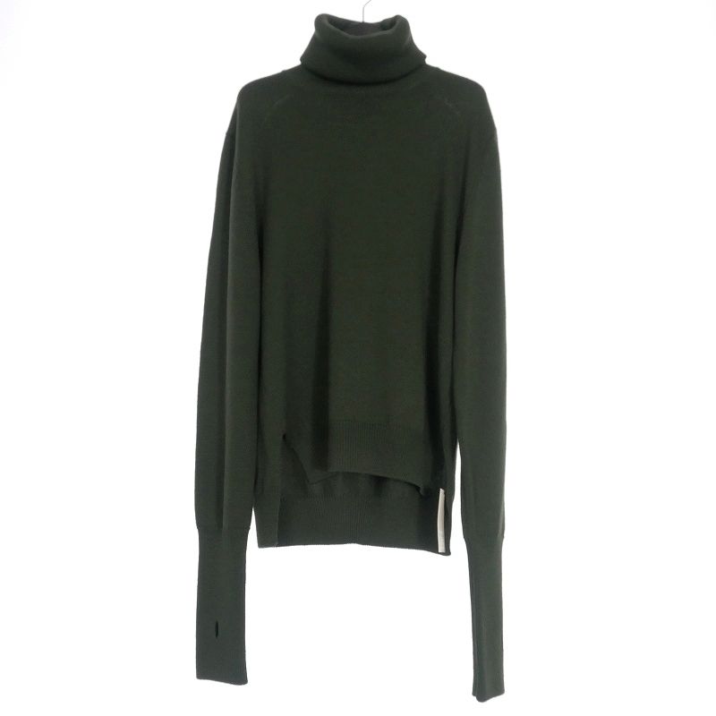 アポクリファ APOCRYPHA. SUPER120 7G MILITARY KNIT タートルネックニット セーター 長袖 1 オリーブ 緑 213K-01W