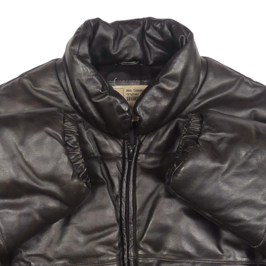 NCB レザー ダウンジャケット L 本革 メンズ 本皮 黒 中綿 JJ779 NCB レザー ダウンジャケット L 本革 メンズ 本皮 黒 中綿 JJ779