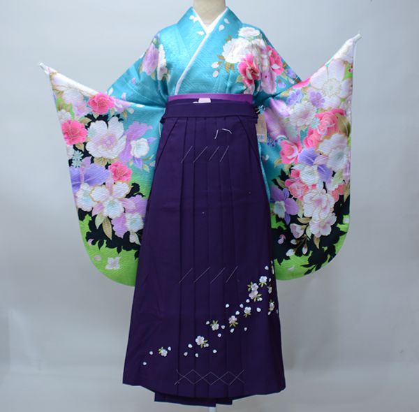 二尺袖 着物 袴フルセット From KYOTO 着物丈は着付けし易いショート丈 