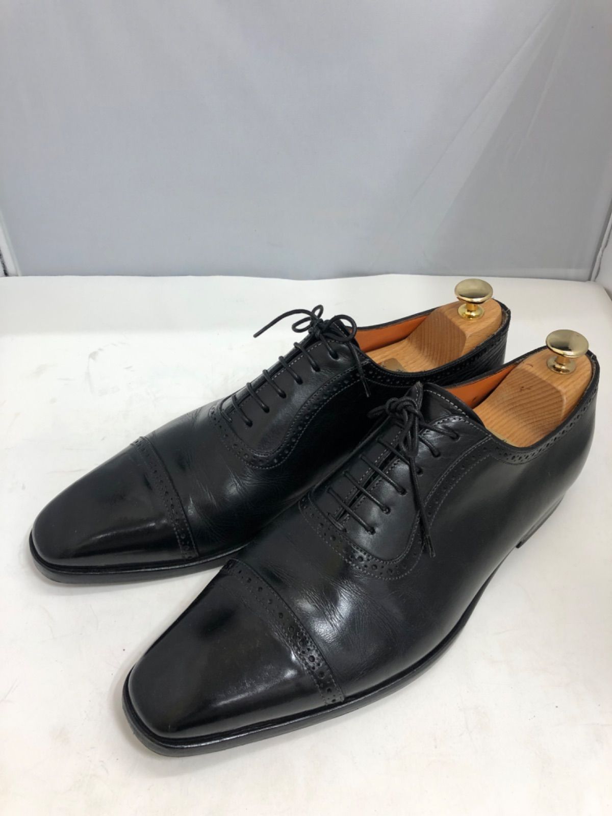 Santoni サントーニ イタリア製 ブラック 8 26.5cm シューツリー付き ⑤