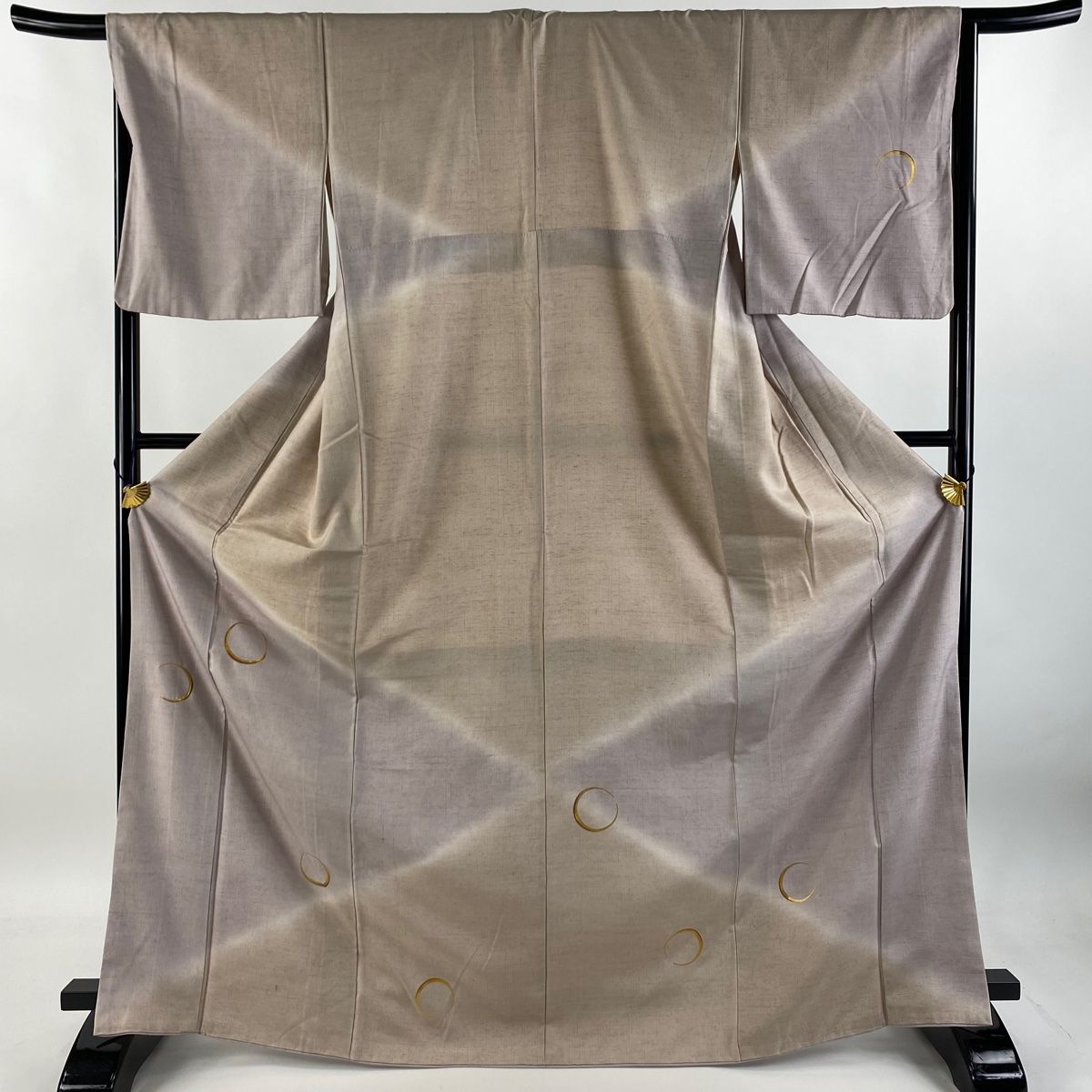 付下げ 身丈169cm 裄丈66.5cm M 袷 紬地 幾何学 金彩 ぼかし 薄紫 正絹 秀品