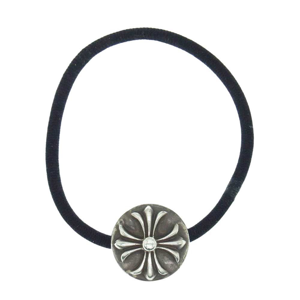 CHROME HEARTS クロムハーツ 原本無 HAIRBAND クロスボール ボタン ヘアゴム シルバー コンチョ シルバー系