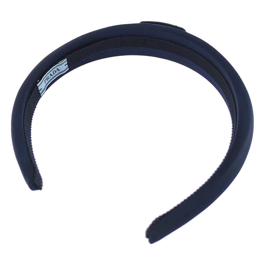 PRADA プラダ 三角ロゴプレート アップサイクル カチューシャ ヘア ヘッド 1IH080_2DMI_F0DMH ネイビー ♀ A レディース 593849