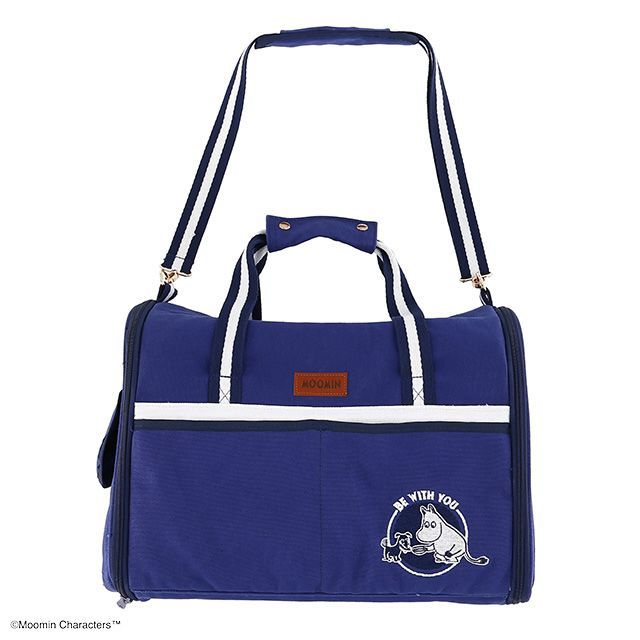 MOOMIN ムーミン ビーウィズユー キャリー キャリーバッグ ペットグッズ ペット用トートバッグ 犬 猫 バッグ 肩掛け シンプル コットン素材 メッシュ素材 通気性 空気穴 安全リード付き お出かけ 旅行