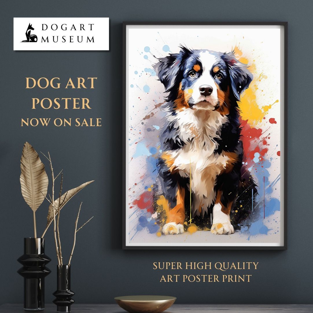 まなざし - 2024 バーニーズマウンテン犬の子犬 No.5】ジークレー版画