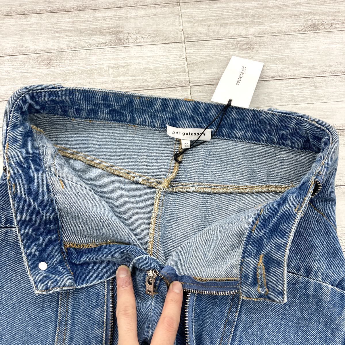 美品 21SS per gotesson パーギョーテソン zipper jeans デニムパンツ ジッパー ジップ 28 WASHED 加工 -  メルカリ