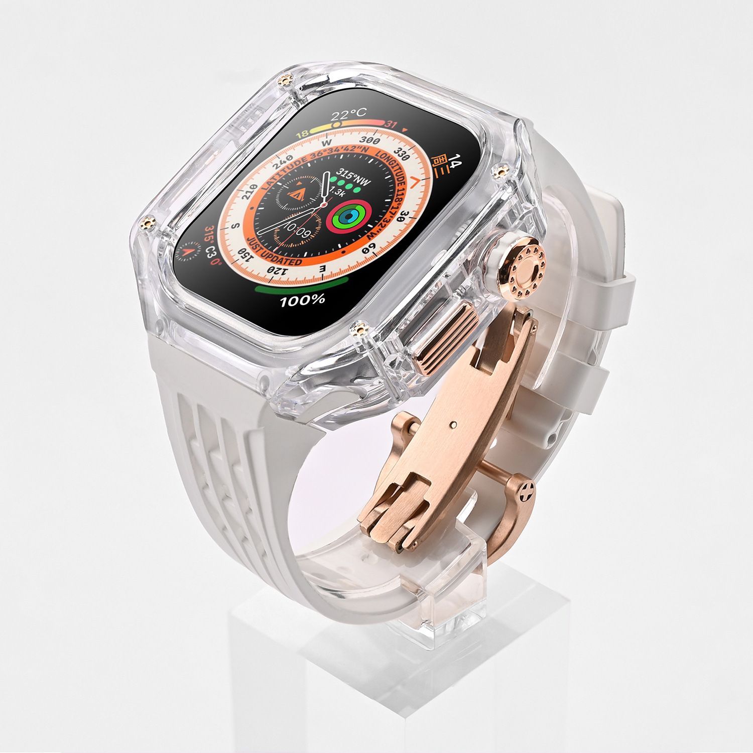 AppleWatch ラバーベルトカバー アップルウォッチバンド49mm対応