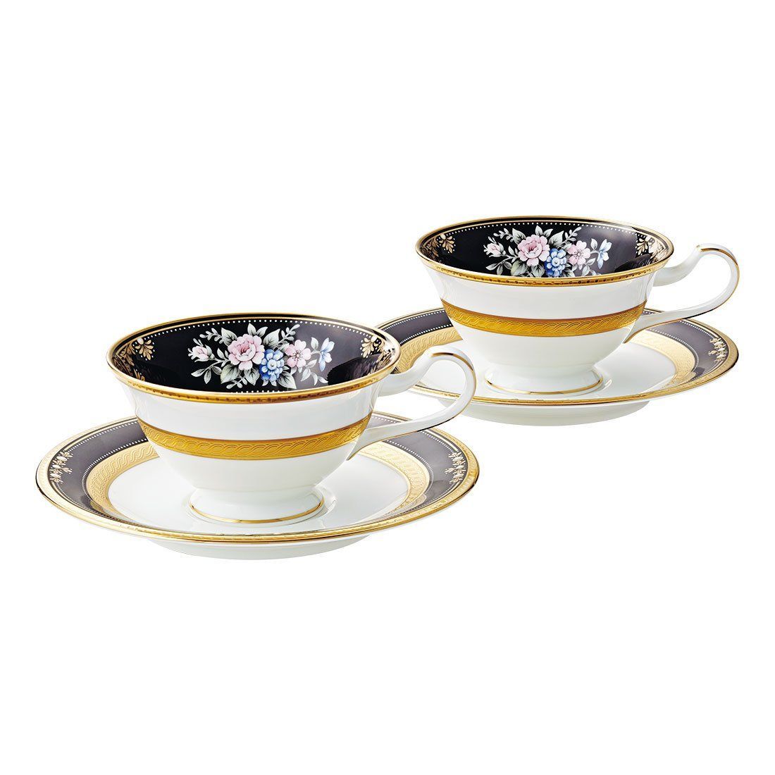 Noritake ノリタケ カップ - ソーサー ペアセット コーヒー ティー 兼用 220cc イブニングマジェスティ 2客 ボーンチャイナ P59587|4818-1