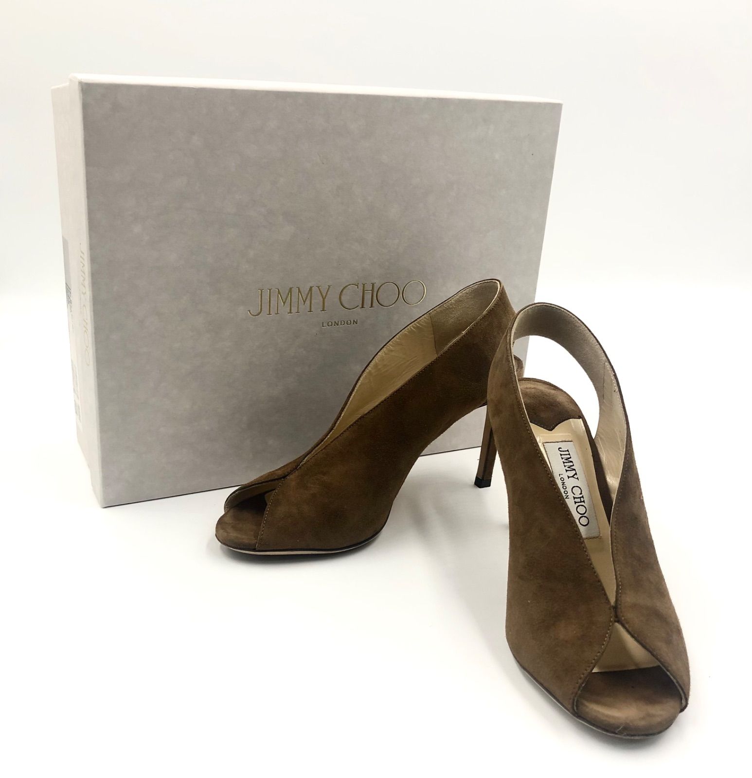 JIMMY CHOO ブラウン スエード ミュール 35 JIMMY CHOO ジミーチュウ サンダル ミュール 靴 レディース35