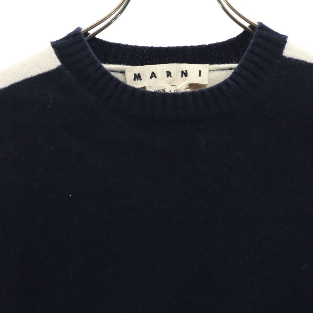 マルニ イタリア製 ヴァージンウール 長袖 セーター 44 ネイビー MARNI 