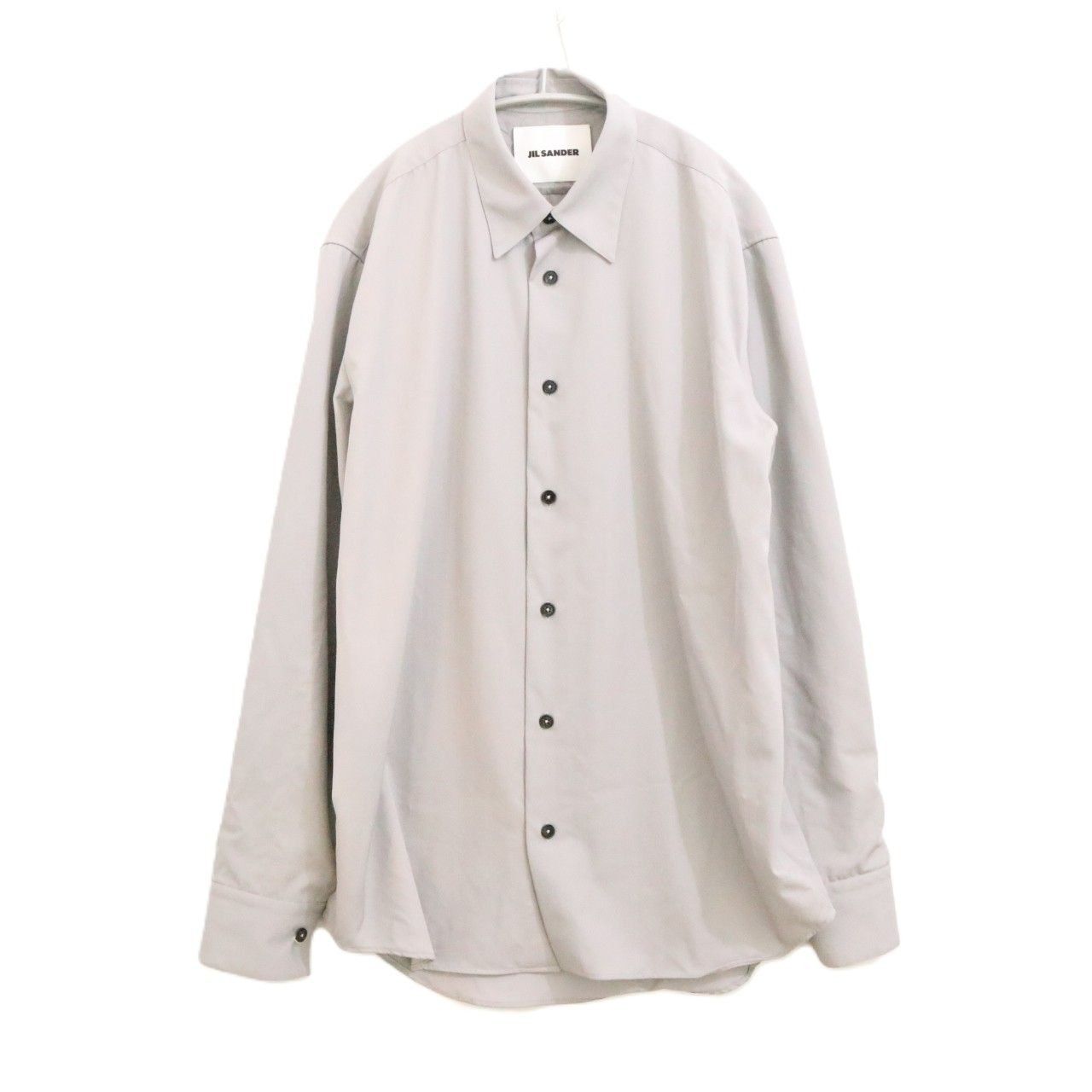 JIL SANDER　メンズ　バンドカラーシャツ　ホワイト　M　極美品 Jil Sanderのホワイト ジップアップ シャツがセール中
