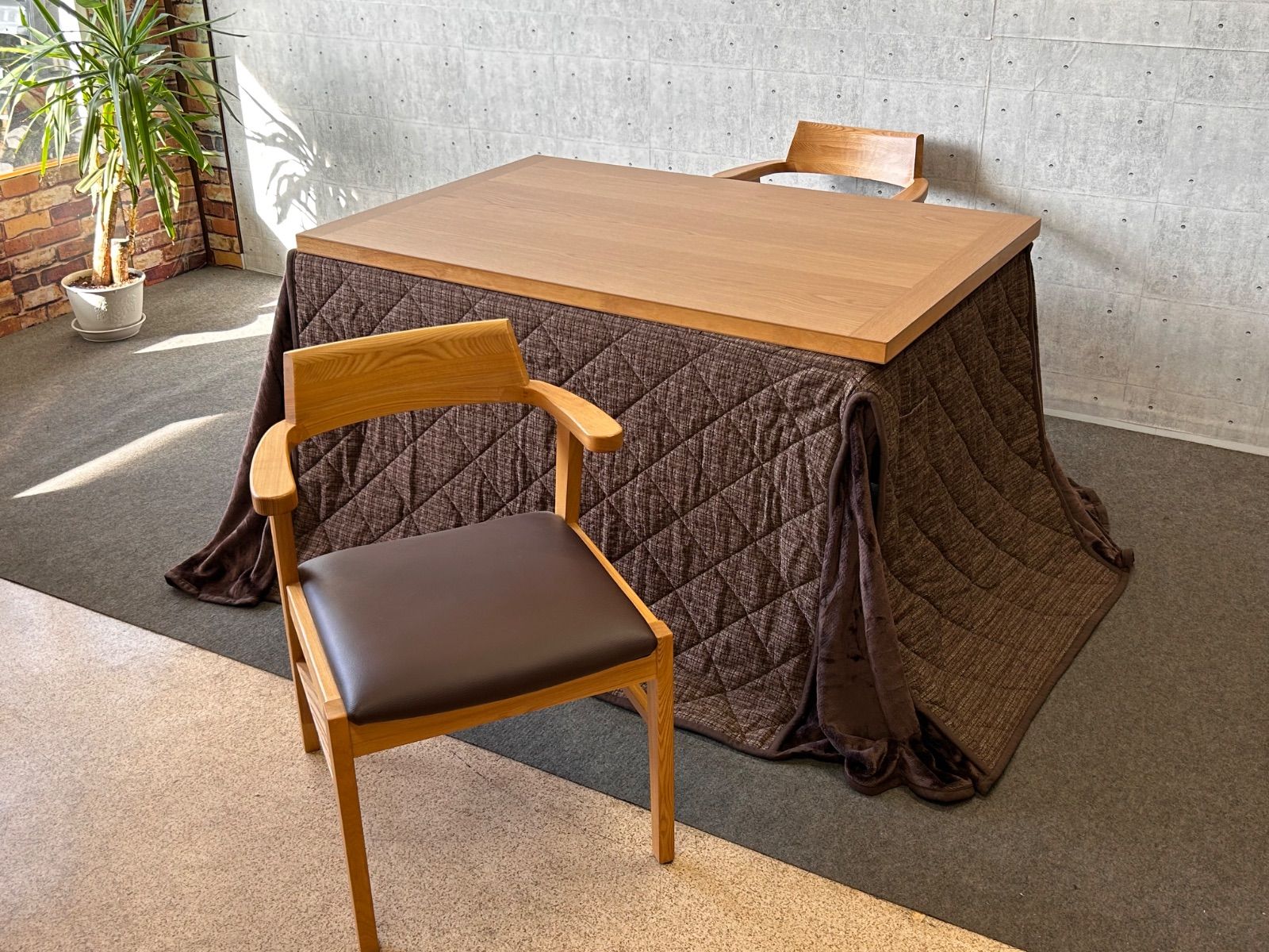 ダイニングコタツ 120×80 椅子付き 4点セット