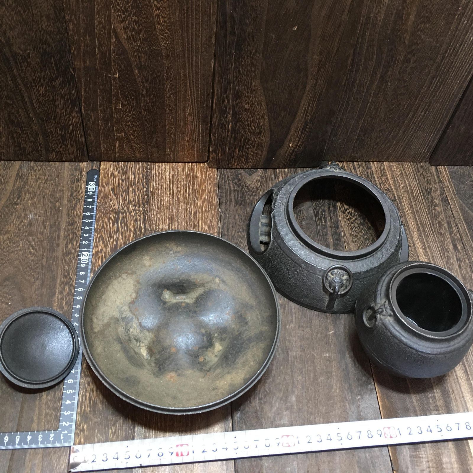 鉄器 風炉釜 茶道具 古民具 鉄 伝統工芸 昭和レトロ インテリア