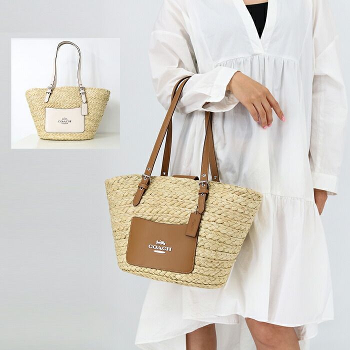COACH コーチ CJ518 ラージ トート かごバッグ ハンドバッグ