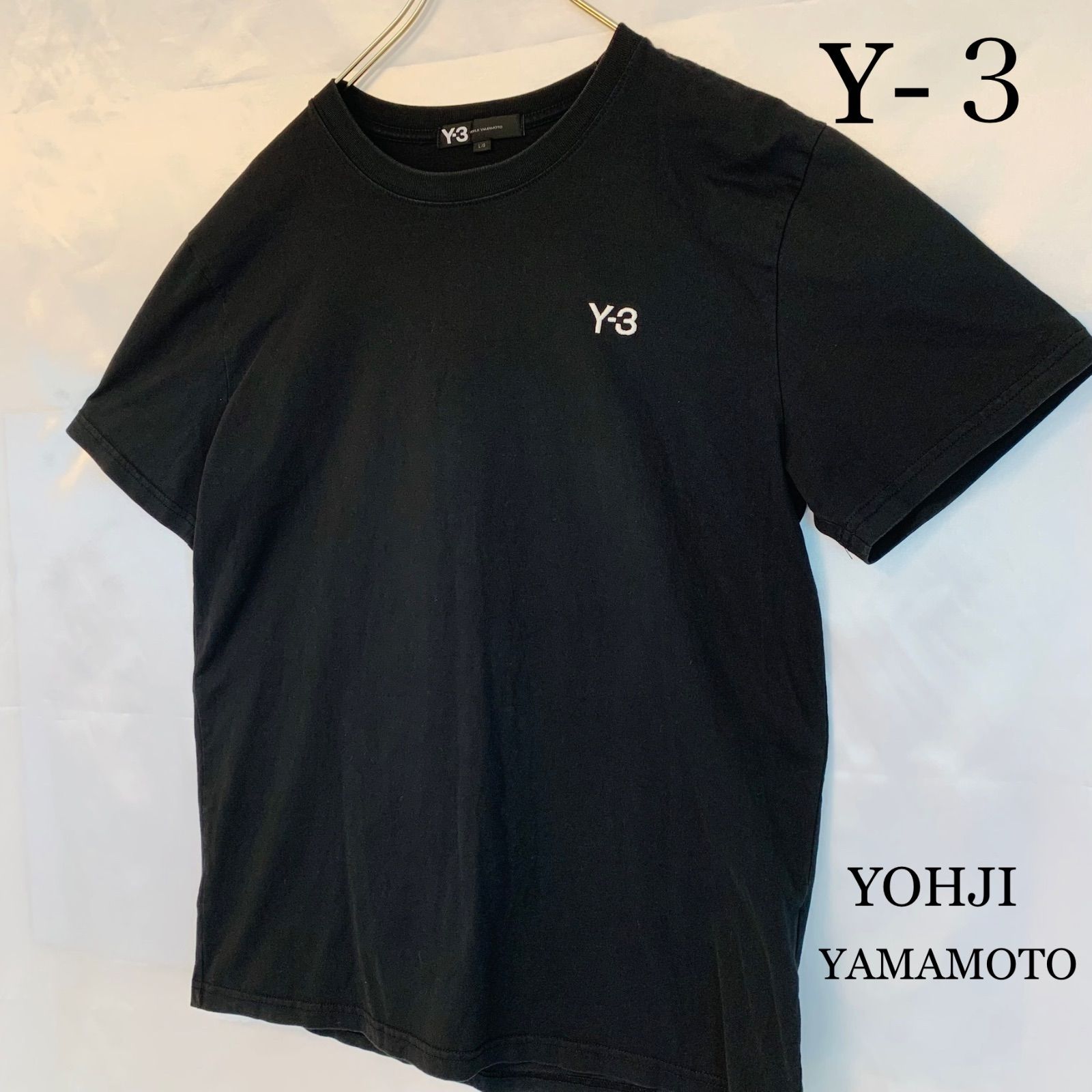 Y-3 ワイスリー　YOHJI YAMAMOTO【人気Lサイズ】 ワンポイント刺繍ロゴ入り　Tシャツ ヨウジヤマモト