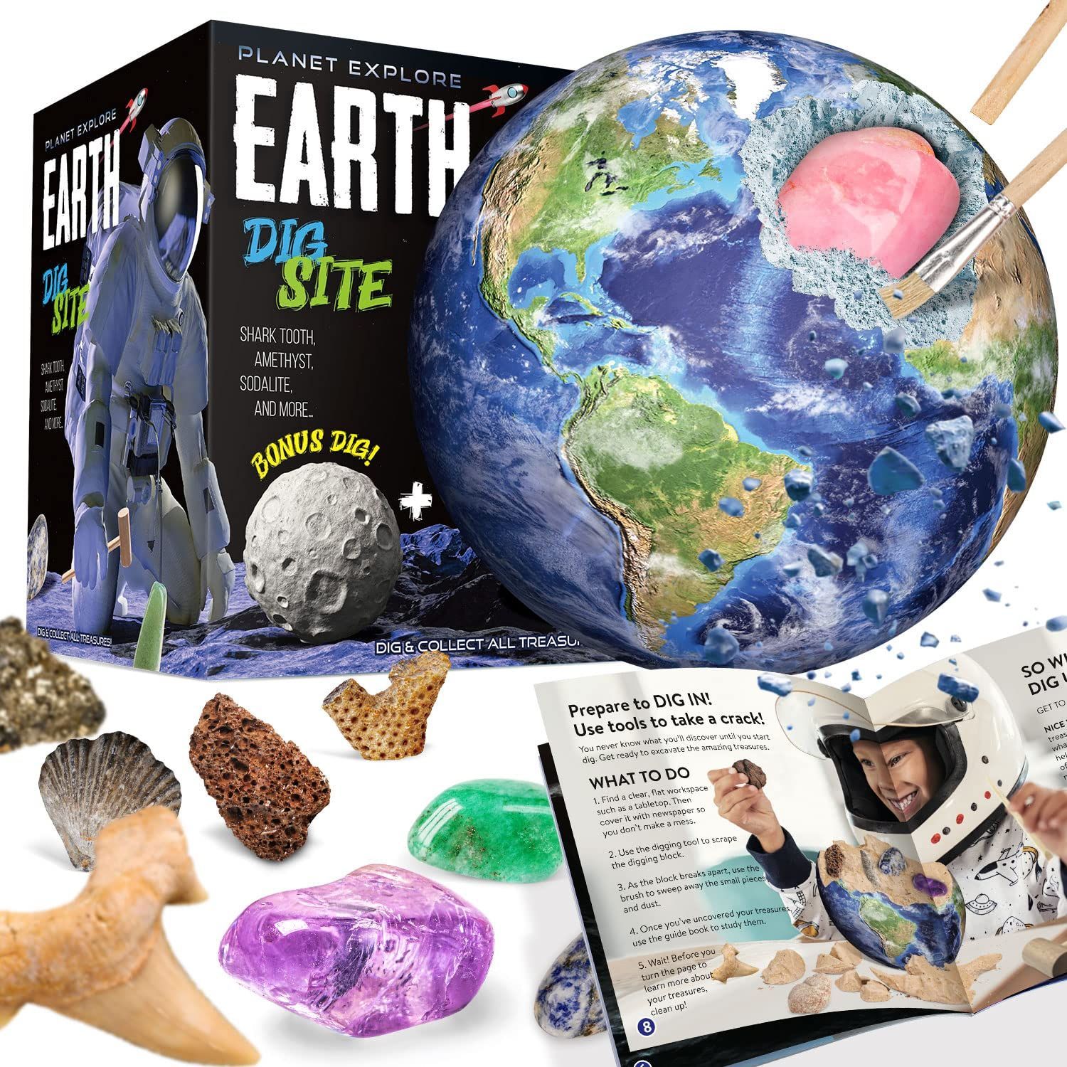 【人気商品】子供 古生物学 地質学 プレゼント 13個セット サメの歯 アメジスト 発掘おもちゃ 地球 ギフト 本物 化石標本 鉱石標本 キット 発掘 誕生日 化石 鉱石 宝石 XXTOYS
