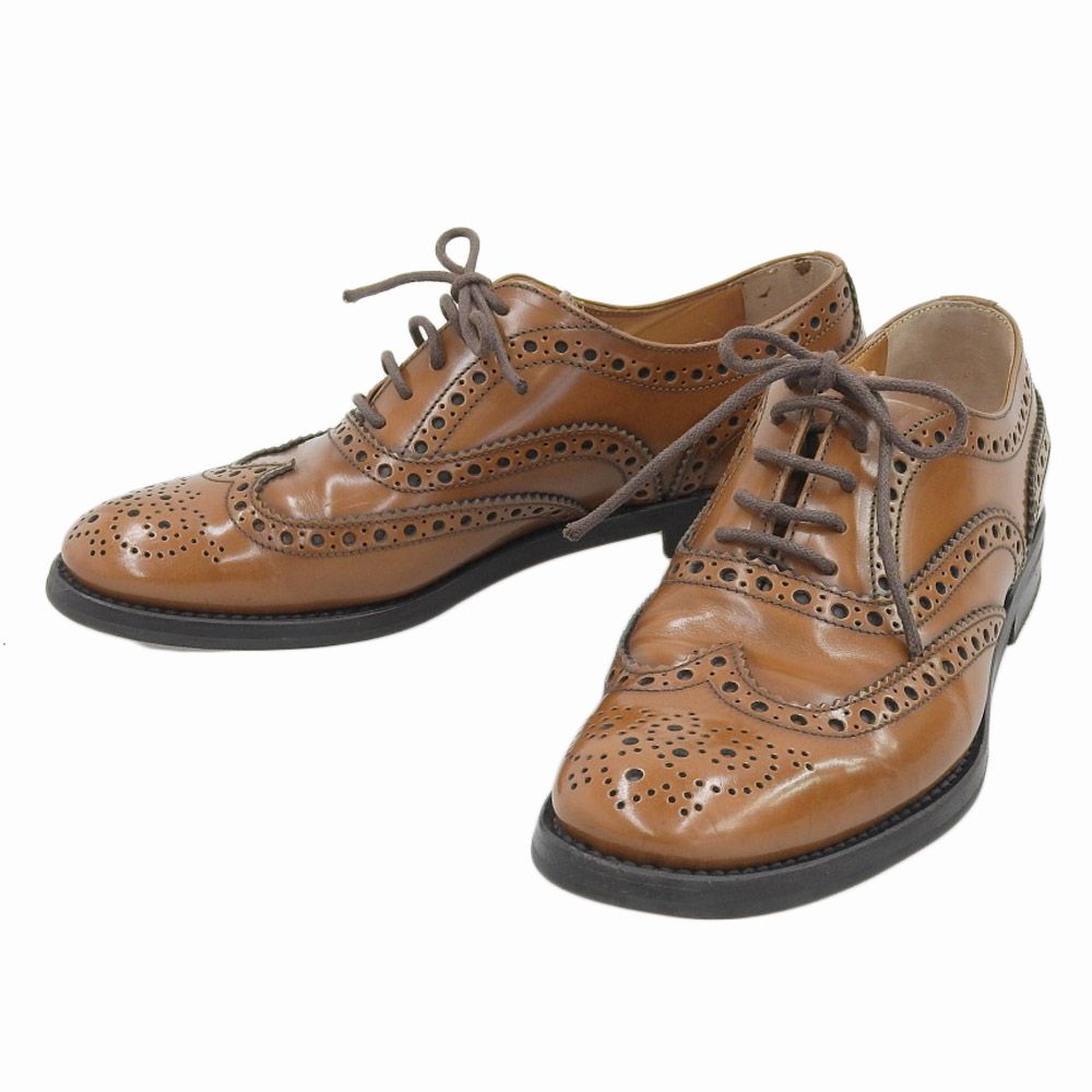 チャーチ 現行ロゴ BURWOOD バーウッド フルブローグ ウイングチップ メダリオン シューズ 37 1|2 23.5-24cm レディース