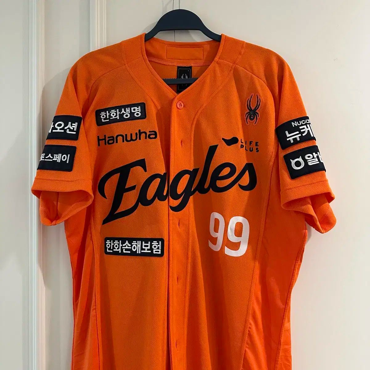 L Hanwhae Eagles ハンファ イーグルス 選手用支給用 リュ ヒョンジン 刺繍マーキング