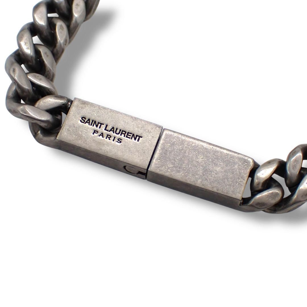 サンローラン 80 cm ロング ネックレス 喜平 チェーン シルバー 3957