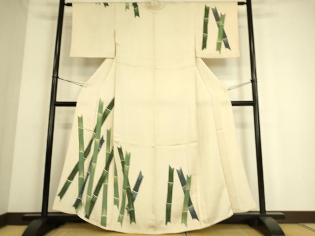 平和屋着物▽訪問着 単衣 作家物 風景花文 ホリケン謹製 正絹