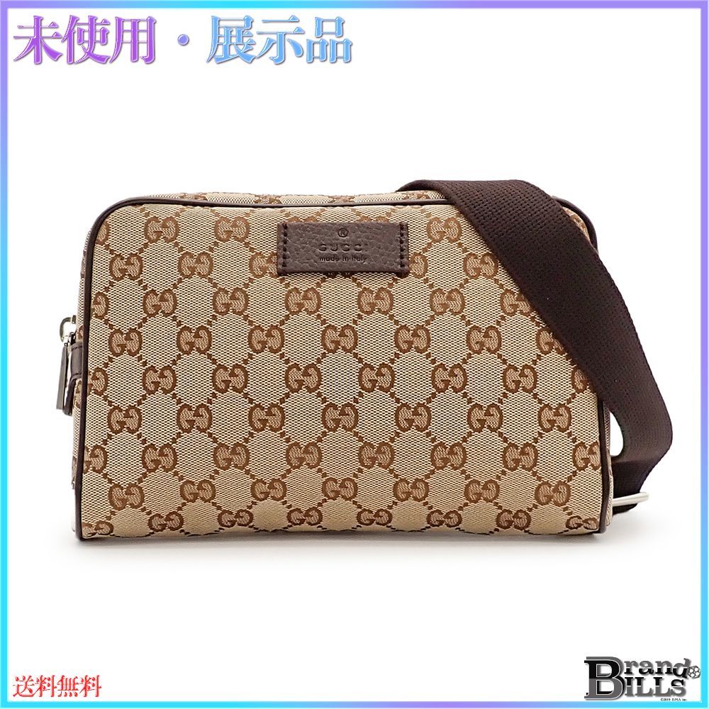 グッチ GGキャンバス ボディバッグ ウエストバッグ ベージュ ブラウン