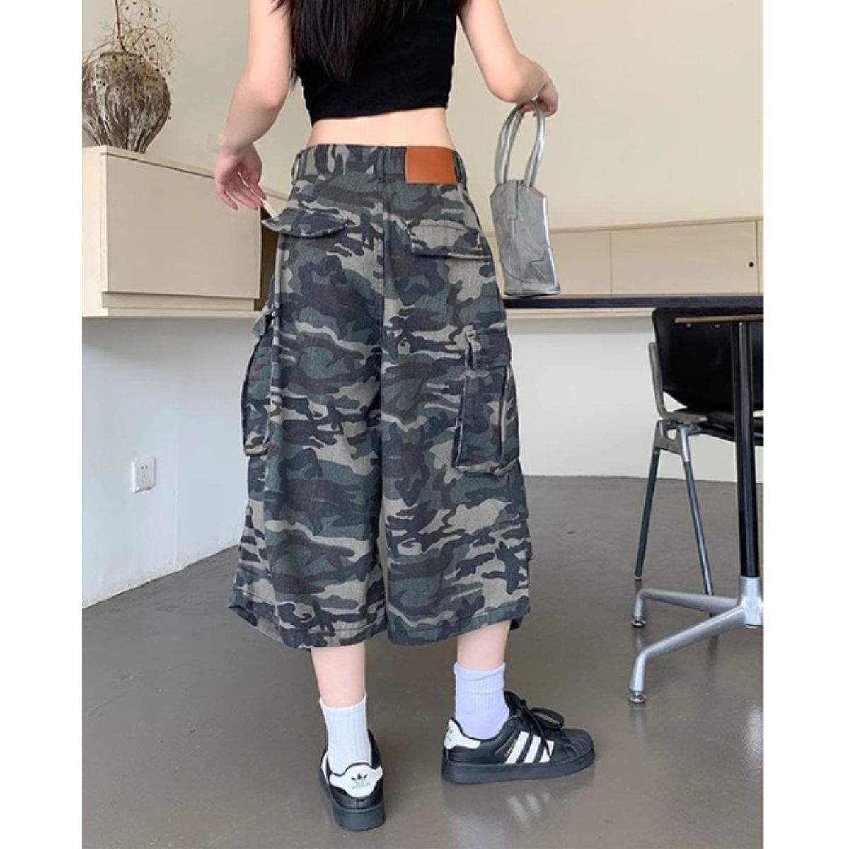 カーゴパンツ ハーフパンツ ボトムス ワイド 迷彩 ストリート