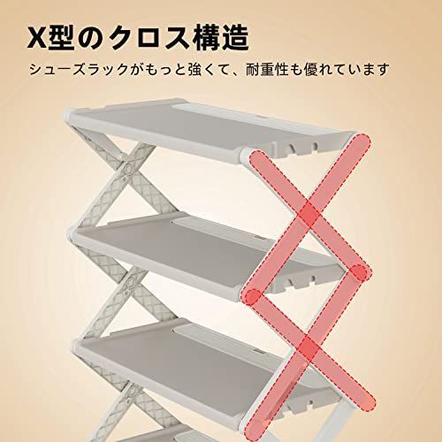 超激得,人気 シューズラック 2in1 折りたたみ式 4段 下駄箱 靴箱 靴 収納 シューズ収納 オープンラック コンパクト 12足収納 玄関収納 完成品 複雑組立不要 おしゃれ スリム 省スペース 灰色