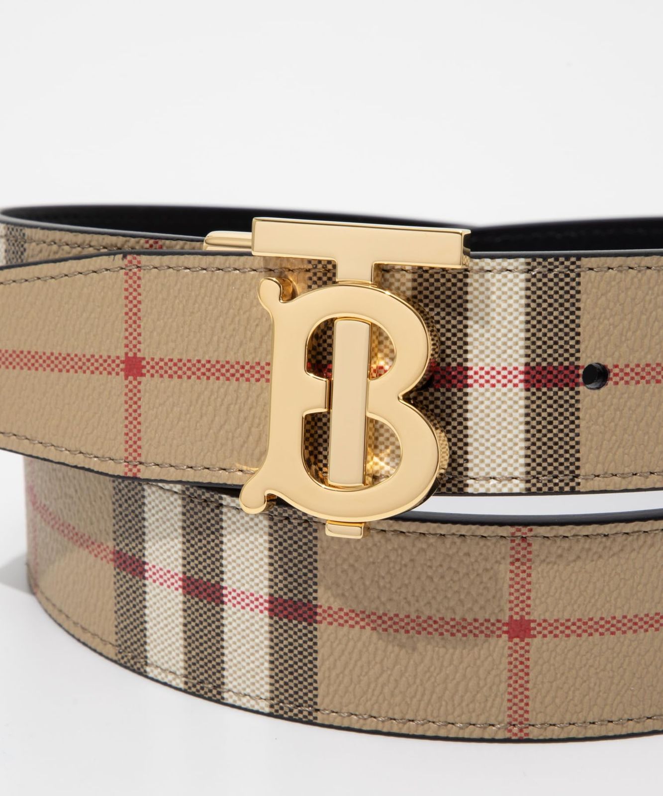 [BURBERRY] ベルト8070286 MB TB 35MM PLAQUE RVS DFCメンズ ARCHIVE BEIGE/GOLD